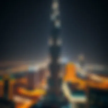 Glistening Night View of Burj Khalifa Night view of Burj Khalifa illuminated