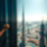 Panoramic view from the top floor of Burj Khalifa