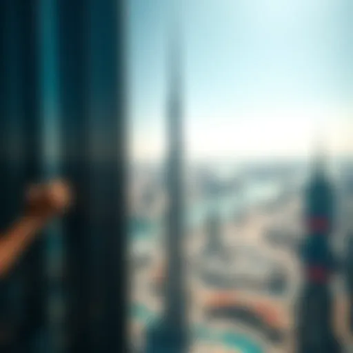Panoramic view from the top floor of Burj Khalifa
