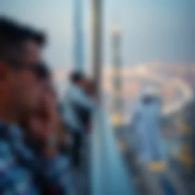 Experience at the Observation Deck of Burj Khalifa Visitors enjoying the observation deck of Burj Khalifa