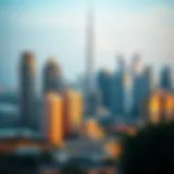 A detailed view of Dubai's skyline highlighting residential buildings
