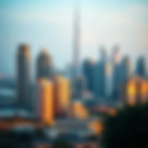 A detailed view of Dubai's skyline highlighting residential buildings