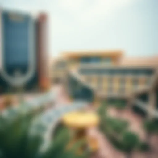 Panoramic view of Reem Mall highlighting its architectural design