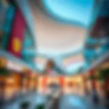 Futuristic architecture of Ferrari Mall showcasing its unique design