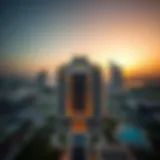 Aerial view of First Central Hotel showcasing its modern architecture and surroundings