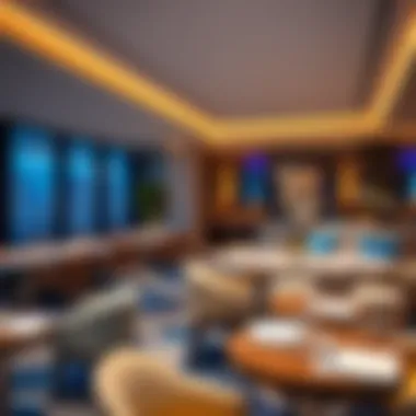 Dining area within First Central Hotel showcasing contemporary furnishings