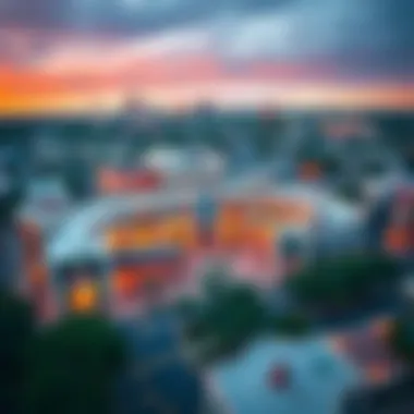 Aerial view of the Galleria Shopping Mall and surrounding area