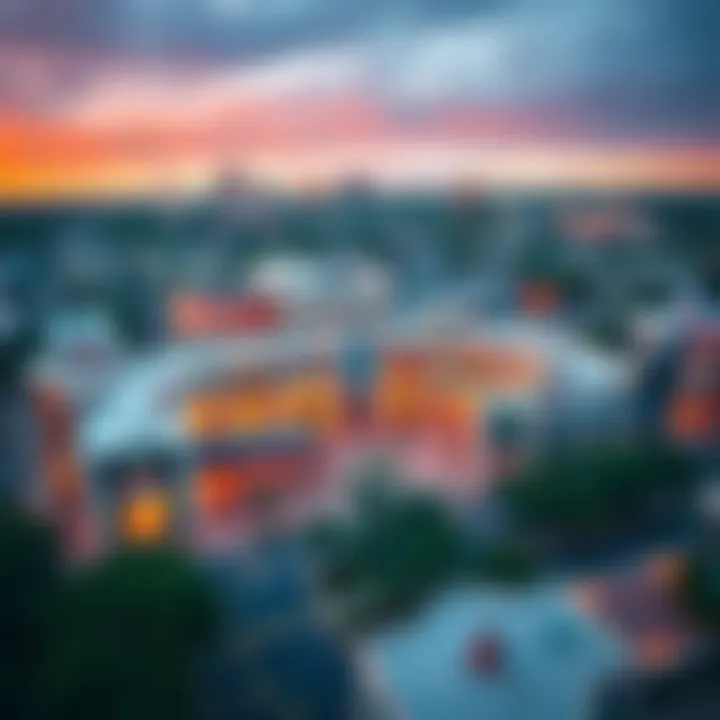 Aerial view of the Galleria Shopping Mall and surrounding area