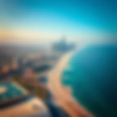 Breathtaking Aerial View of Mamzar Beach Aerial view of Mamzar Beach with stunning skyline