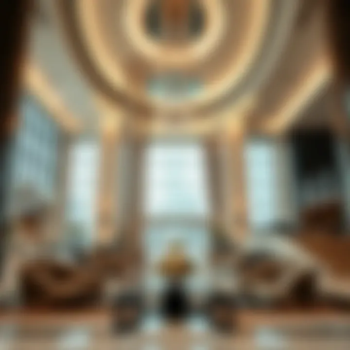 Luxurious lobby interior design of Millennium Tower