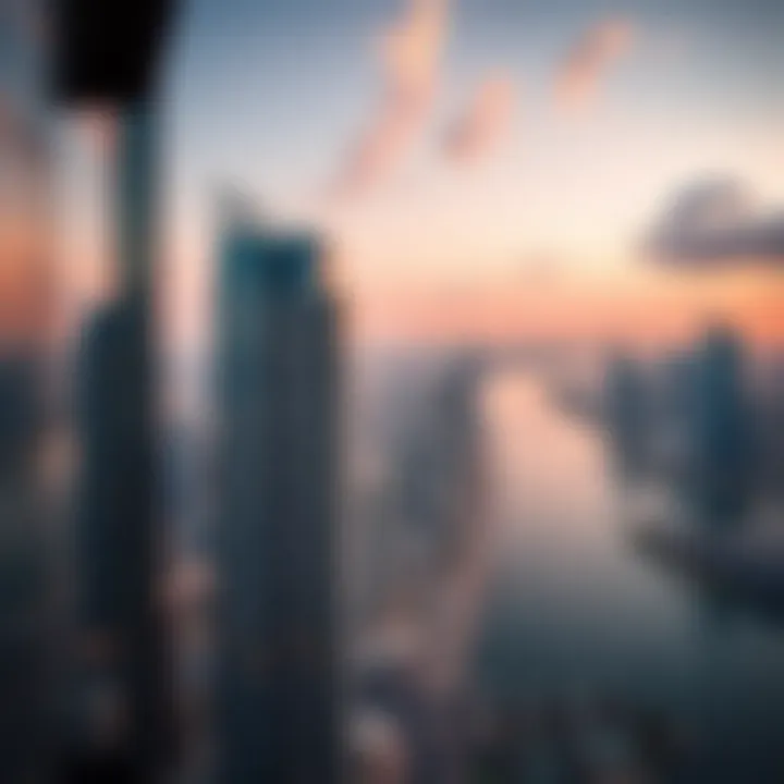 Panoramic view from a high floor in Millennium Tower overlooking Business Bay