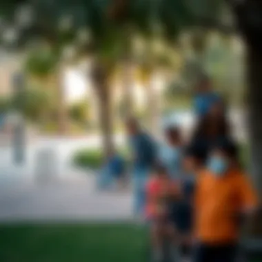 Community Park Life in Mirdif An inviting park in Mirdif with families enjoying the outdoors