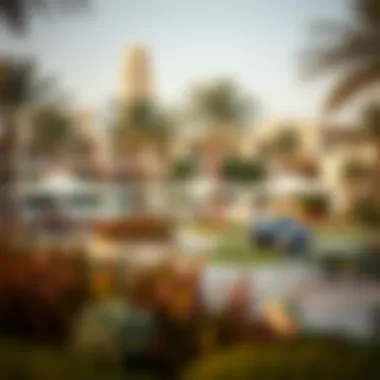 Community Gathering Spaces in Nad Al Hammar Gardens Community gathering spaces surrounded by nature