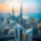 Aerial view of Dubai's skyline showcasing iconic buildings