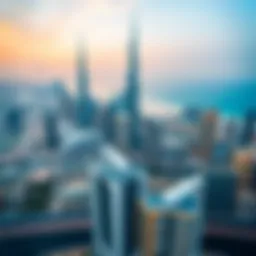 Aerial view of Dubai's skyline showcasing iconic buildings