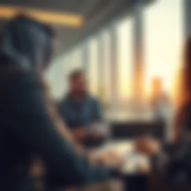 Real Estate Consultation in Dubai Real estate agent discussing property options with clients