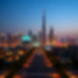 Stunning skyline of the UAE with iconic architecture