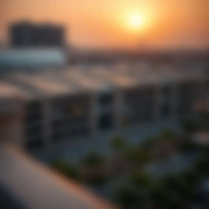 Aerial view of a modern parking facility in Dubai