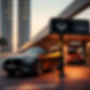 Smart Parking Technology Illustration of smart parking technology in use