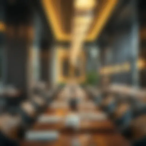 Modern Dubai restaurant interior showcasing luxury ambiance