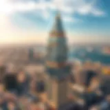 Aerial view showcasing the majestic architecture of the Regal Tower against the Dubai skyline