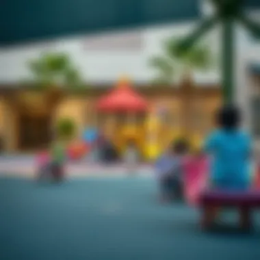 Children enjoying recreational activities at the community center's playground