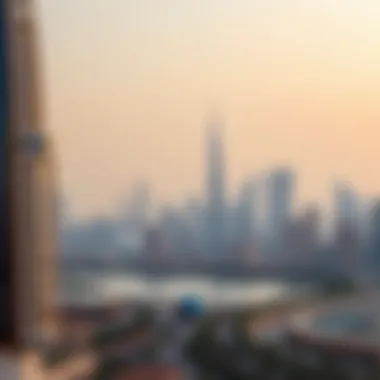 A panoramic view of Dubai's skyline featuring royal residences
