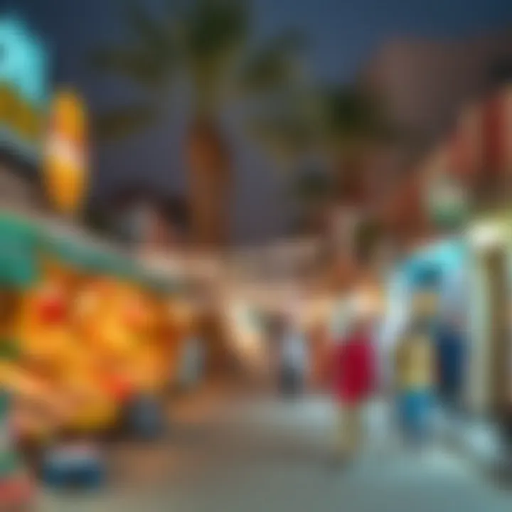 A vibrant view of local markets and cultural spots near the Satwa hotel.
