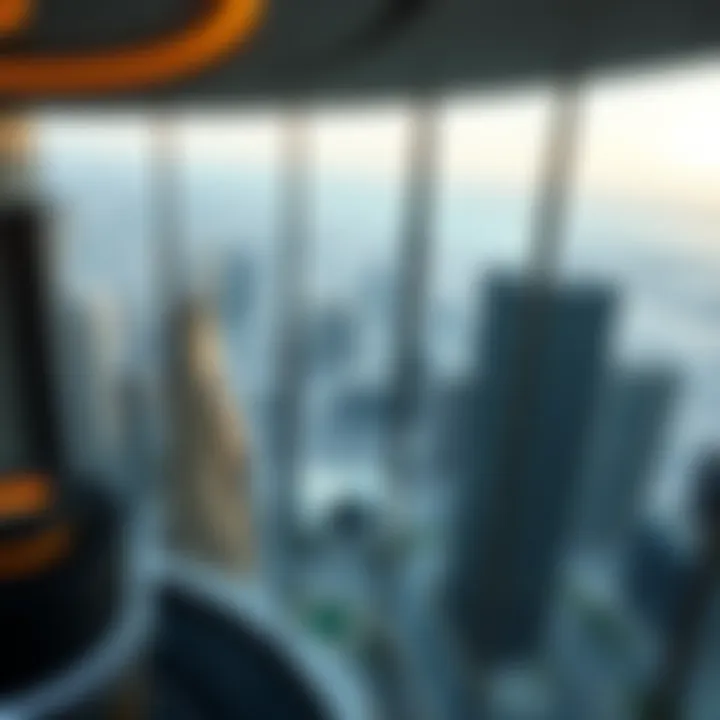 Panoramic view from Shatha Tower's observation deck with cityscape