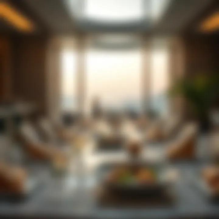 Exquisite dining setup within Six Senses Residences featuring gourmet cuisine