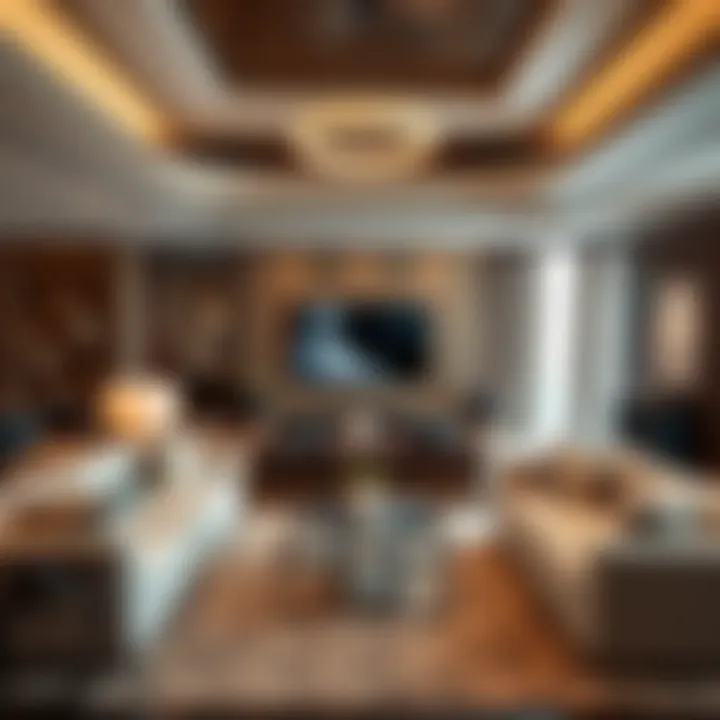 Luxurious living room interior with designer furniture at Six Senses Residences