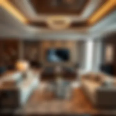 Opulent Living Space in Six Senses Residences Luxurious living room interior with designer furniture at Six Senses Residences