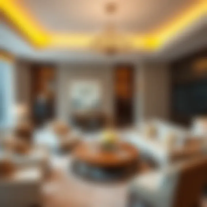 Luxurious interior of a hotel apartment with elegant furnishings