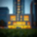 Stunning facade of Tamouh Tower showcasing modern architectural design