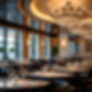 Luxury Dining Ambiance An elegant restaurant interior that reflects Dubai's culinary luxury