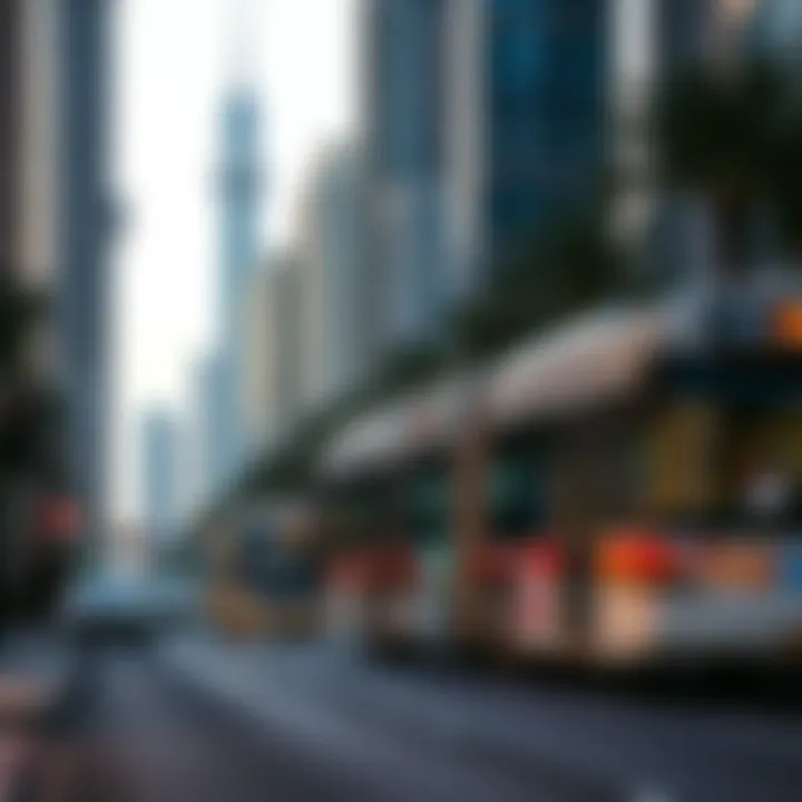 Buses operating along a busy Dubai street
