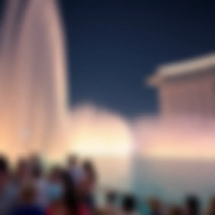 Crowd enjoying the Dubai Fountain show