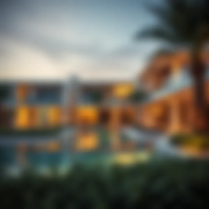 Modern architectural designs in Yas Land properties